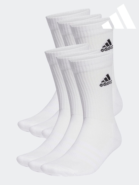 adidas White Cushioned Crew Socks 6 Pack (C41300) | €22.50 - €25