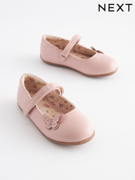 Pink Standard Fit (F) Butterfly Mary Jane Shoes (C41906) | €10 - €12