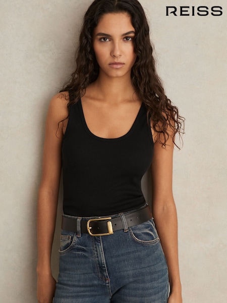 Reiss Black Violet Scoop Neck Jersey Vest Top (C42144) | €45