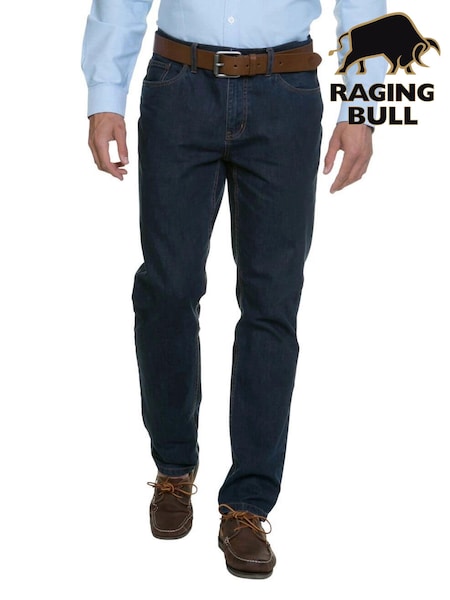 Raging Bull Blue 100% Cotton Tapered Jeans (C42215) | 170 QAR