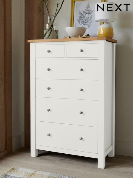 Chalk Malvern Paint Effect 6 Drawer Chest of Drawers (C42485) | €490