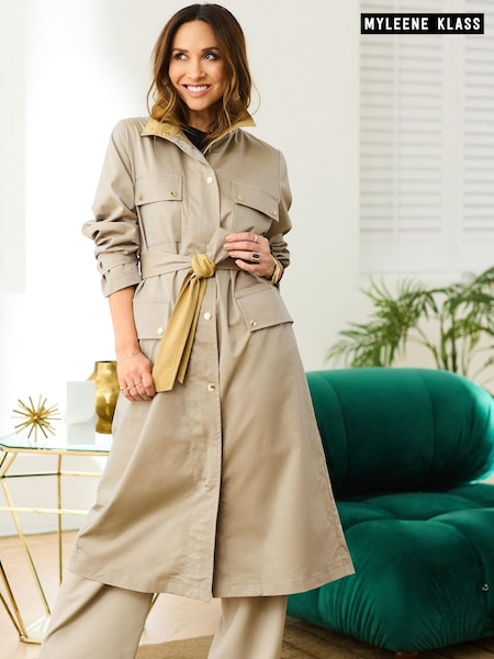 Myleene Klass Neutral Stone Funnel Neck Showerproof Coat (C42675) | €23
