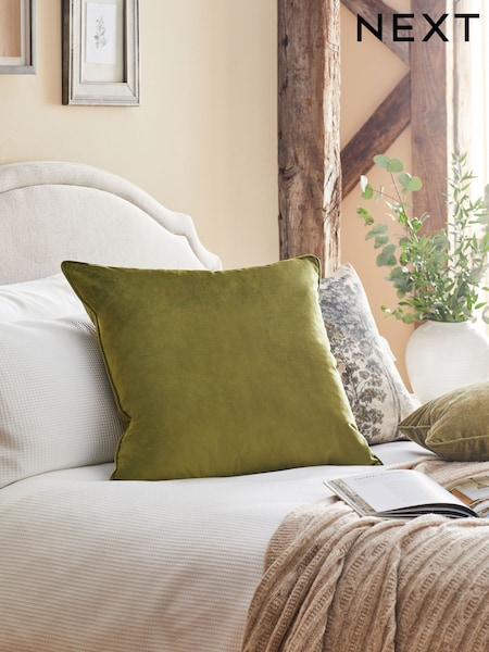 Olive Green 59 x 59cm Matte Velvet Cushion (C42847) | €9