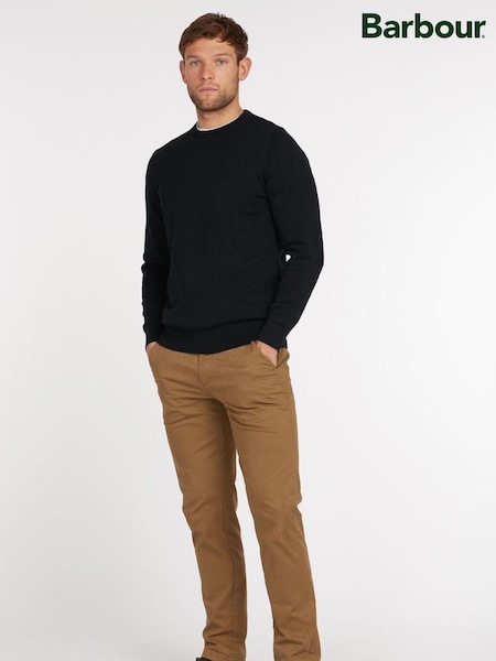 Barbour® Black Mens 100% Cotton Pima Crew Neck Jumper (C43004) | €120
