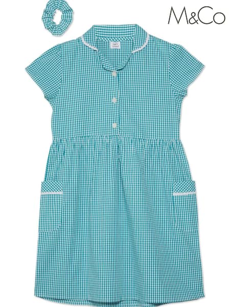 M&Co Green Back To School Gingham Dress (C43243) | €6