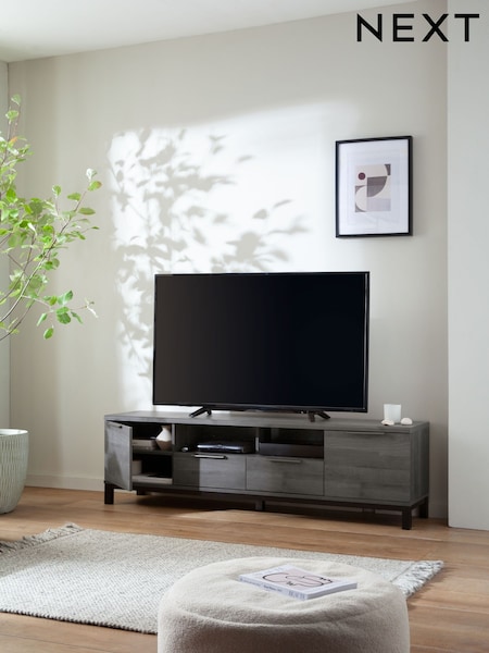 Black Bronx Up to 80 inch Oak Effect Slim TV Unit (C43761) | €580