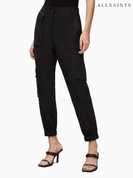 AllSaints Black Frieda Jersey Trousers (C44396) | R$ 1.375