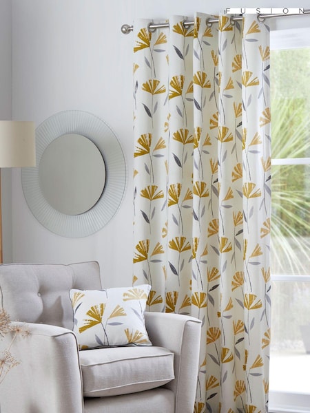 Fusion Yellow Dacey Eyelet Curtains (C44655) | €13 - €42