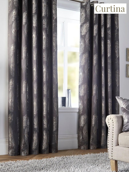 Curtina Feather Jacquard Eyelet Curtains (C45084) | ‏122 د.إ.‏ - ‏ 320‏ د.إ.