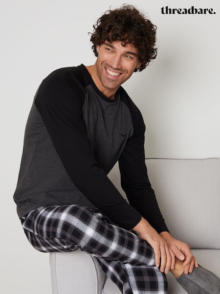 Threadbare Grey Cotton Pyjamas Set (C45110) | AED159
