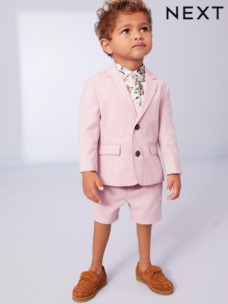 Pink Blazer And Shorts With Floral Shirt Set (3mths-9yrs) (C45485) | €41 - €46