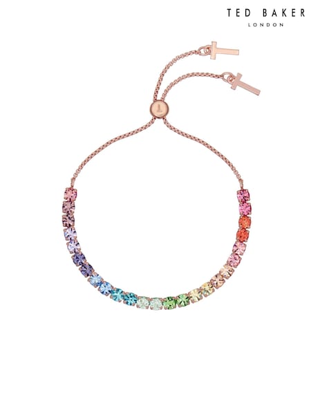 Ted Baker Gold Tone/Rainbow MELRAH: Crystal Adjustable Tennis Bracelet For Women (C45722) | AED239