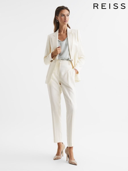 Reiss Cream Ember Petite Slim Fit High Rise Trousers (C46029) | €45