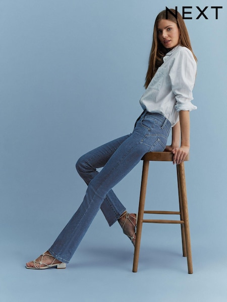 Mid Blue Denim Lift, Slim And Shape Bootcut Jeans (C46225) | €9 - €11