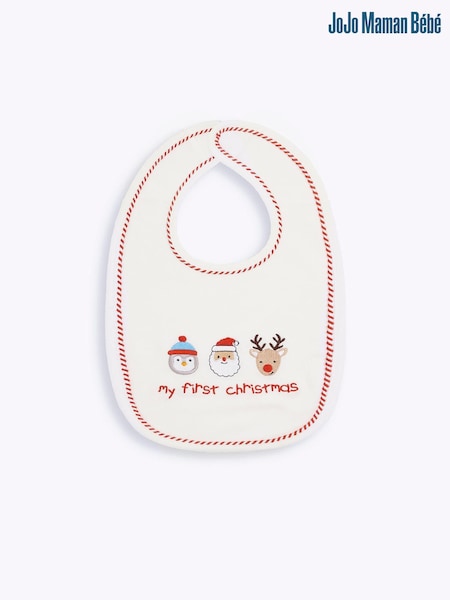JoJo Maman Bébé Cream My First Christmas Bib (C46359) | €4.50