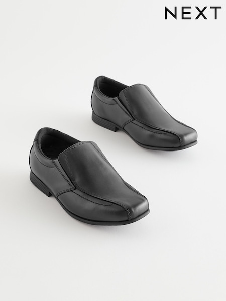 Black Standard Fit (F) School Leather Loafers (C46390) | €39 - €54