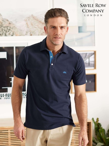 Savile Row Company Classic Fit 100% Cotton Polo Shirt (C46747) | AED233