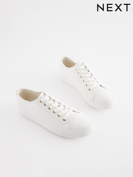 White Wide Fit Forever Comfort® Patent Baseball Trainers (C46774) | € 27