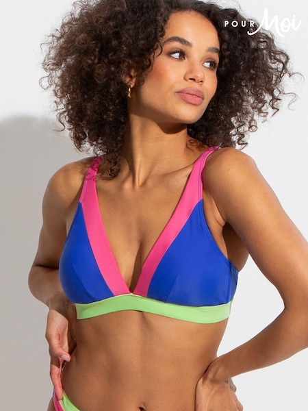Multi - Sutien de plajă cu blocuri de culoare și model palmieri Pour Moi (C46812) | 107 LEI