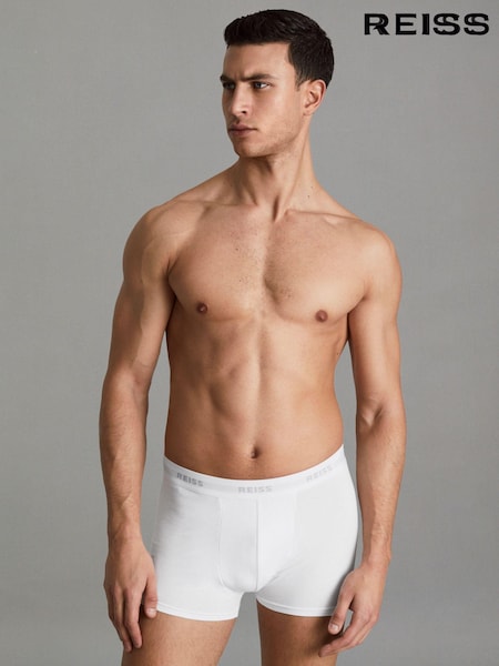 Reiss White Heller Three Pack of Organic Cotton Blend Boxers (C47229) | €55