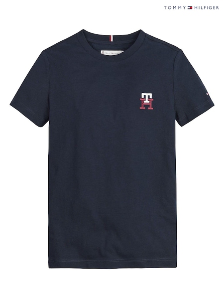 Tommy Hilfiger Blue Monogram 100% Cotton T-Shirt (C47614) | €34 - €40