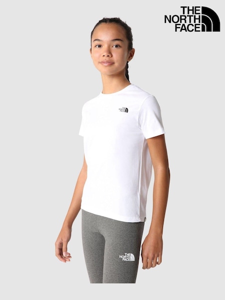 Weiß - The North Face Simple Dome Teen T-Shirt (C47836) | 8 €