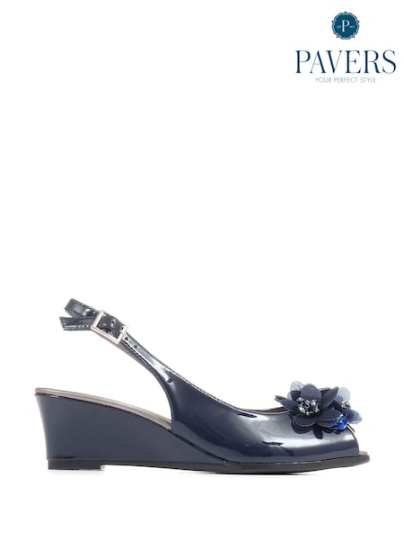 Pavers Slingback Peep-Toe Wedge Heels (C47895) | €57
