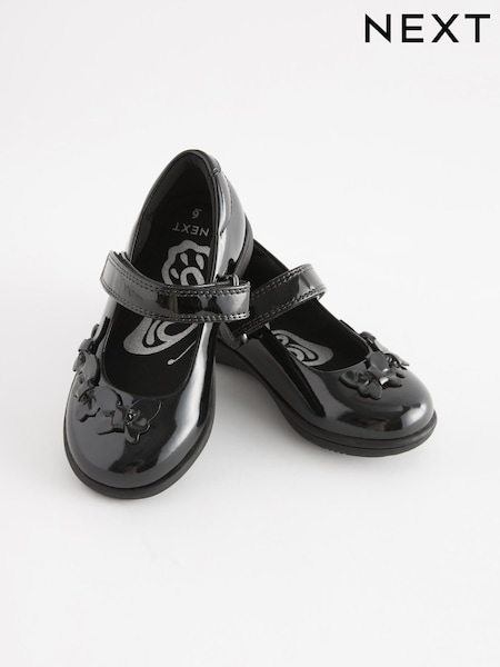 أسود لامع - School Junior Butterfly Mary Jane Shoes (C47937) | ‏102 د.إ.‏ - ‏ 132‏ د.إ.