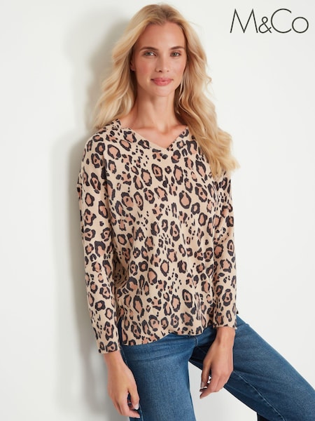 M&Co Cream V-Neck Split Hem Jumper (C48273) | €15.50