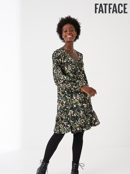 FatFace Stroud Forest Jersey Black Dress (C48757) | €31