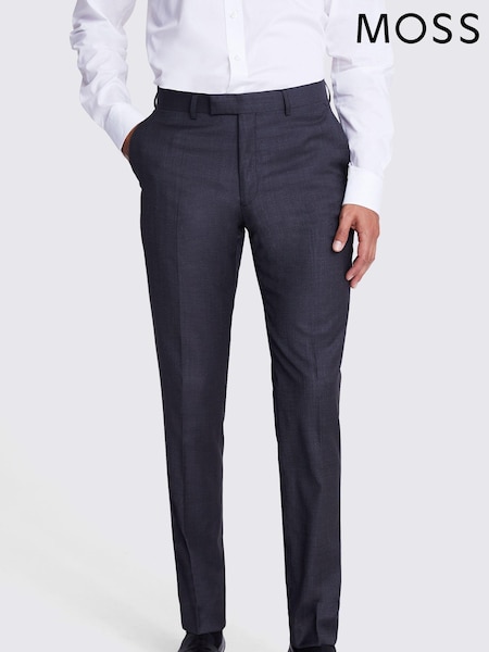 MOSS x Cerutti Charcoal Grey Tailored Fit Texture Suit Trousers (C48914) | €83