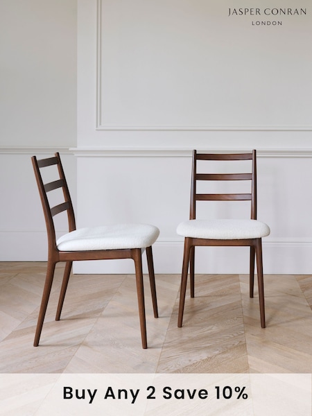 Jasper Conran London Set of 2 Chenille Natural Highbury Dining Chairs (C48979) | €756
