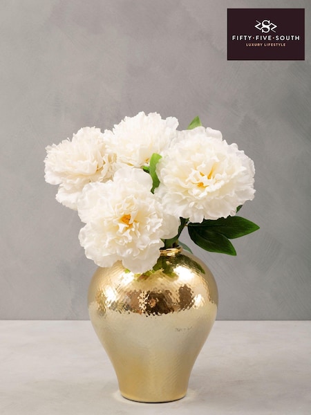Fifty Five South Gold Finish Small Ceramic Vase (C49004) | kr457