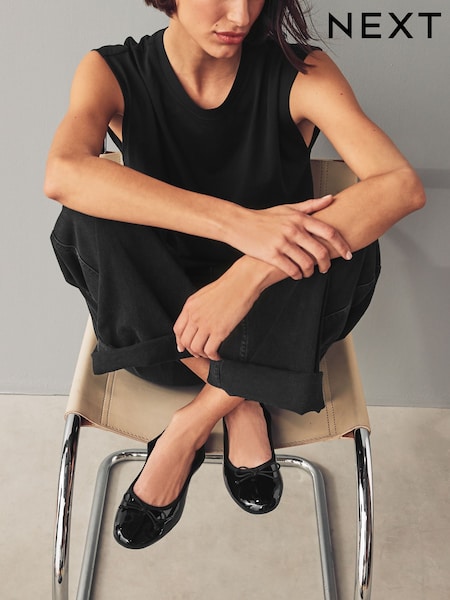 Black Standard/Wide Fit Forever Comfort® Ballerinas Shoes (C49049) | R$ 190
