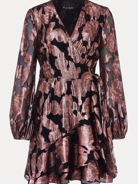 Phase Eight Pink Juniper Foil Jacquard Wrap Dress (C49133) | €89