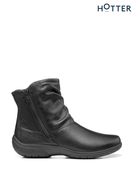 Hotter Black Extra Wide Fit Whisper Zip Boots (C49382) | LEI 737