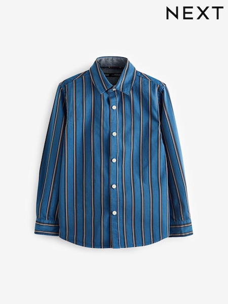 Blue Stripe Long Sleeve Shirt (3mths-16yrs) (C49726) | €8.50 - €12