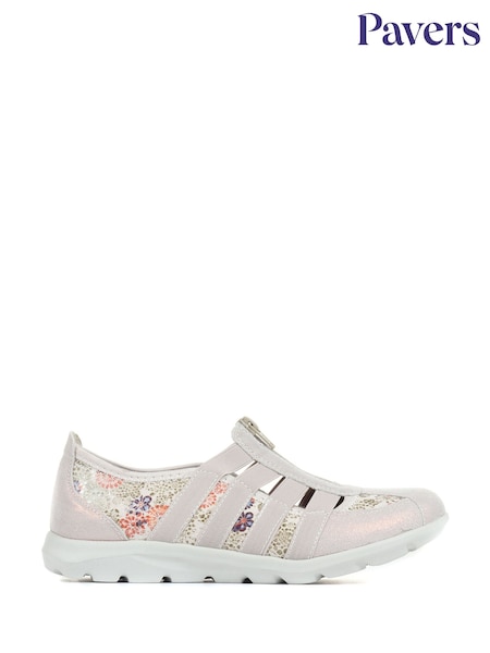 Pavers Floral Ladies Wide Fit Casual Slip-On Shoes (C49789) | €46
