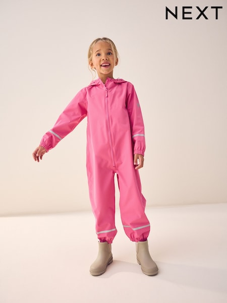 Růžová - Zip Hooded Waterproof Puddlesuit (12mths-10yrs) (C49845) | 795 Kč - 950 Kč