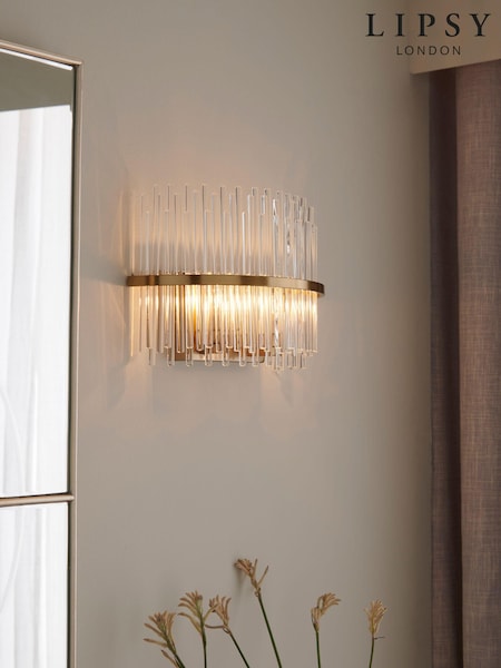 Lipsy Gold Flush Glass Wall Light (C50093) | €102