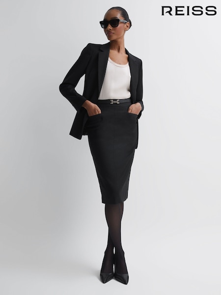 Reiss Black Haisley Petite Tailored Pencil Skirt (C50224) | €181