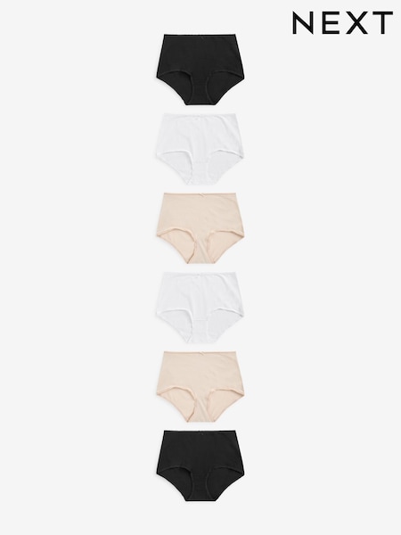 черный / Pastel Rose телесный / белый - Cotton Rich Knickers 6 Pack (C50618) | €17