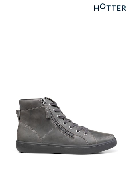 Hotter Grey Regular Fit Hotter Rapid Black Lace-Up/Zip Boots (C50641) | €142