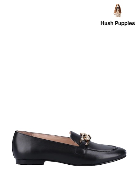Hush Puppies Harper Black Chain Loafers (C50643) | €28