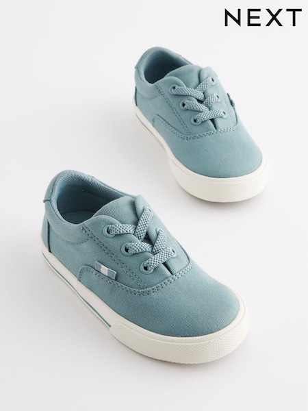 Mineral Blue Elastic Lace Up Shoes (C51213) | €6 - €7