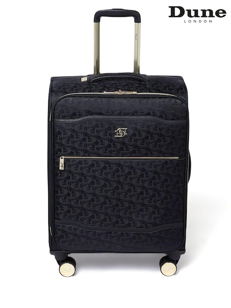 Dune London Black Oriel Monogram 66cm Medium Suitcase (C51220) | €173
