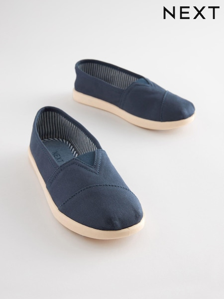 Navy Blue Canvas Slip-Ons Shoes (C51643) | AED58 - AED74
