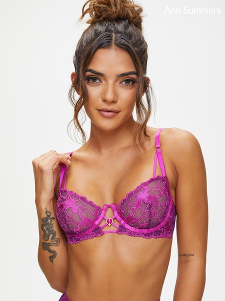 Ann Summers Purple The Truthful Non Padded Floral Balcony Bra (C51726) | €18.50