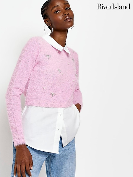 Vaaleanpunainen - River Island Fluffy Hybrid 100% puuvillaa (C51791) | €71