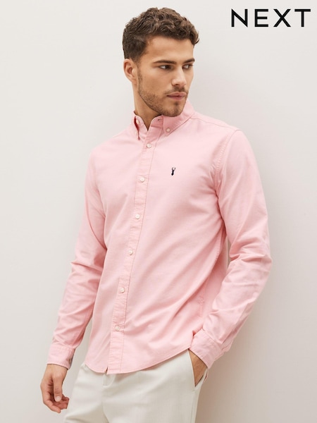 Pink Regular Fit Long Sleeve Oxford Shirt (C52122) | kr420